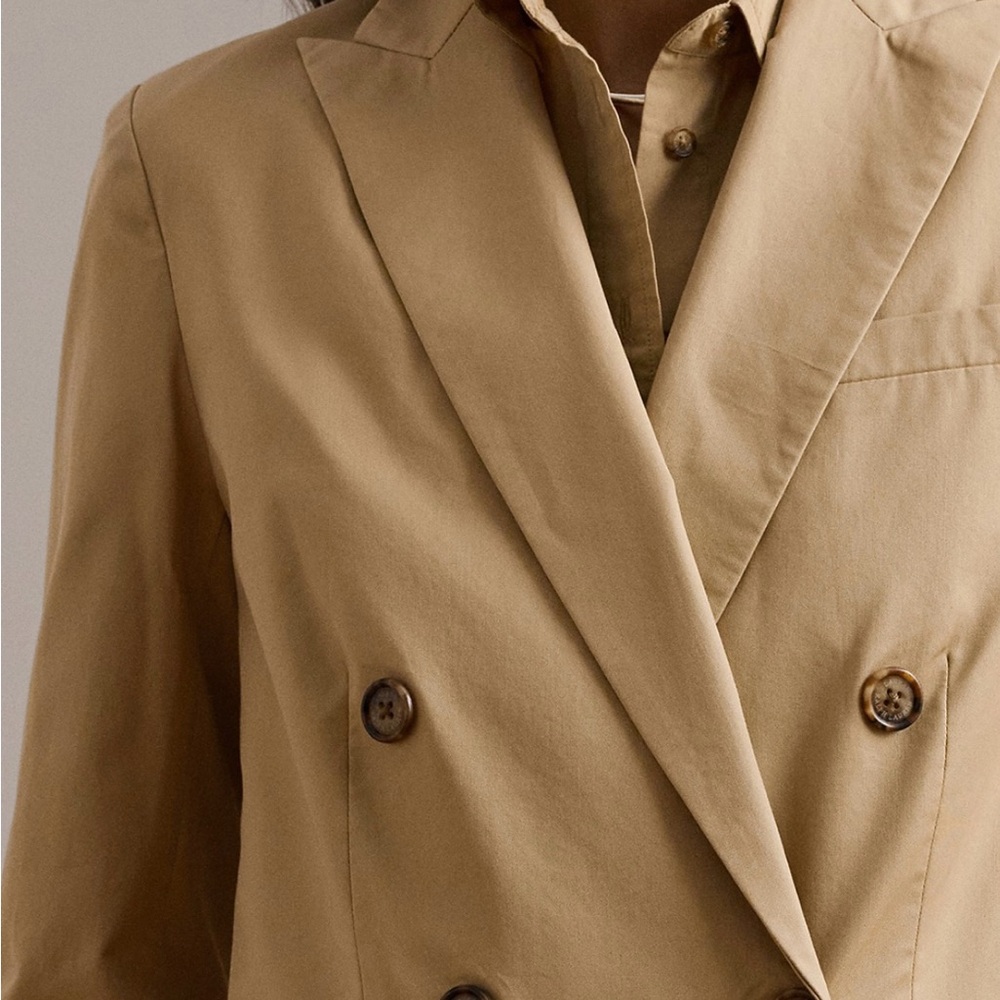 Lauren Ralph Lauren double breasted cotton twill blazer - Picture 4 of 6